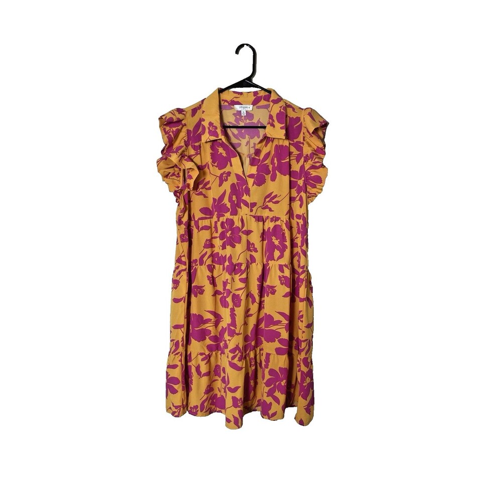 UMGEE Woman's Short Red & Gold Floral Dress Size 1XL